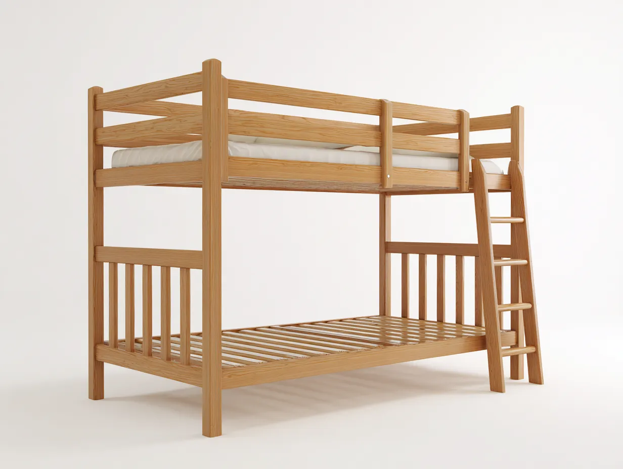 Etagenbetten - Massivholz - 206 x 138 x 162 cm - Natur - Skandinavischer Stil-Valacorner