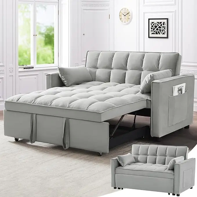 Sofá cama convertible 3 en 1, sofá cama extraíble con respaldo ajustable en 3 niveles