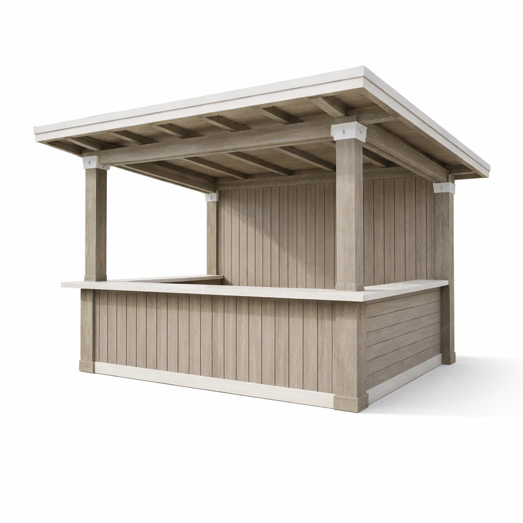 Bar de jardín de madera tratada para exterior 200x100x220cm-Roomnora