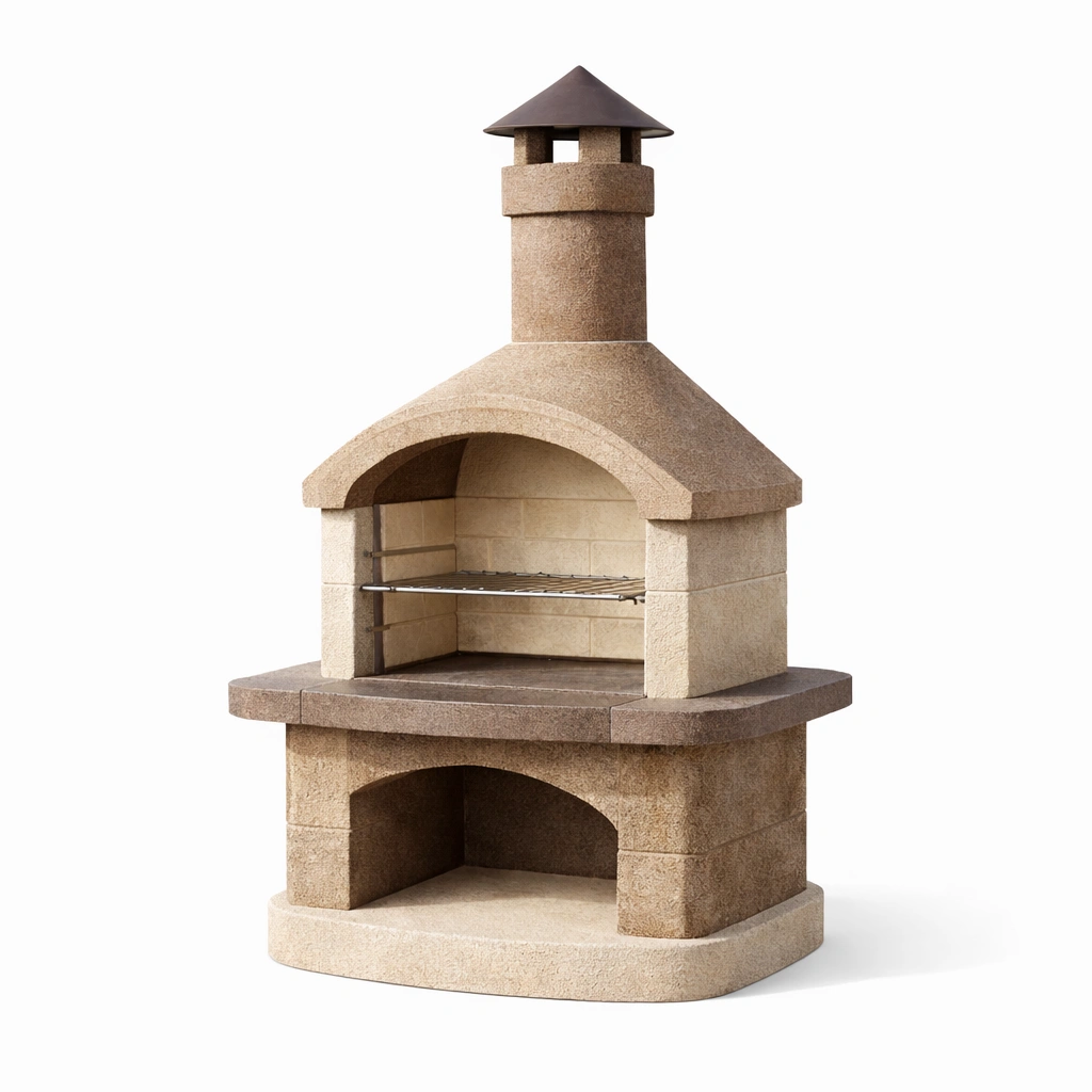 Barbacoa exterior en hormigón 140x100x65cm-Hoomnora