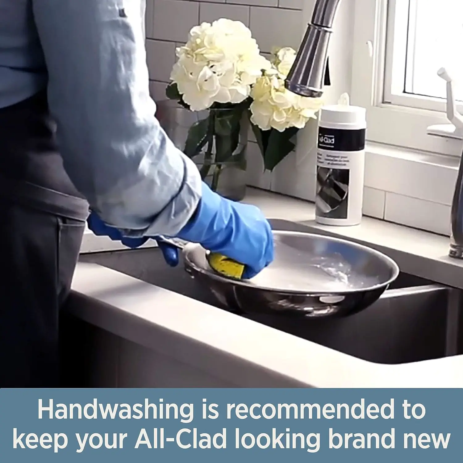 All-Clad D3 3-Ply Stainless Steel Saut?? Pan 6 Quart Induction Oven Broiler Safe 600F Pots and Pans,Cookware Silver