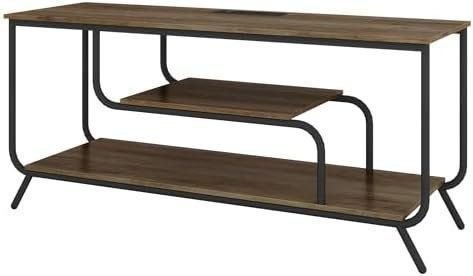 LOPOO Organize Your Media with TV Stand with Power Outlets, LED Lights, &amp; Ample Storage for TVs Up to 55 inches