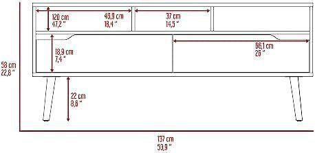 arsehhwe TV Stand with 2 Drawers and 3 Open Shelves, Accommodates TVs up to 60 inches