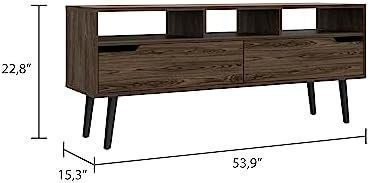 arsehhwe TV Stand with 2 Drawers and 3 Open Shelves, Accommodates TVs up to 60 inches