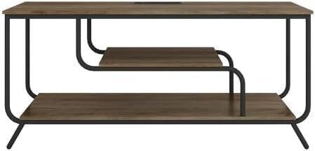 LOPOO Organize Your Media with TV Stand with Power Outlets, LED Lights, &amp; Ample Storage for TVs Up to 55 inches