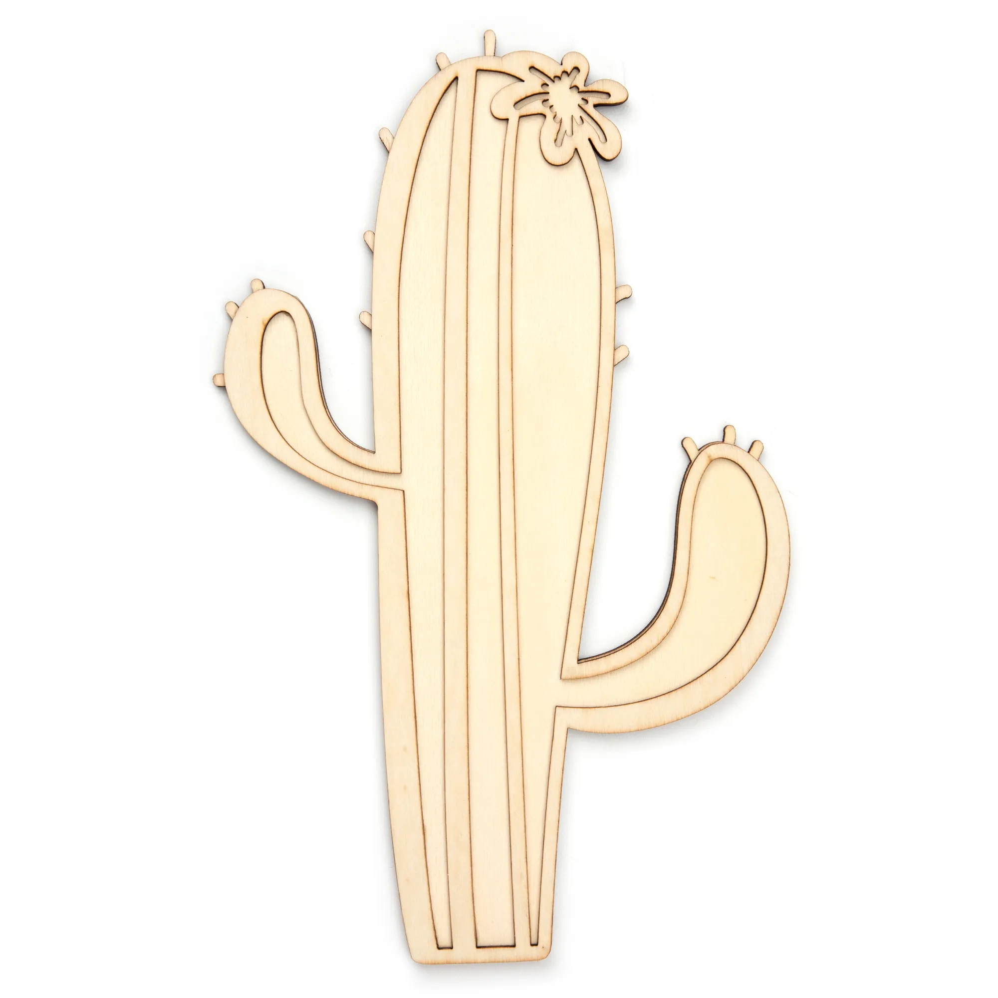 Cut Wood Cactus Plaque Handmade