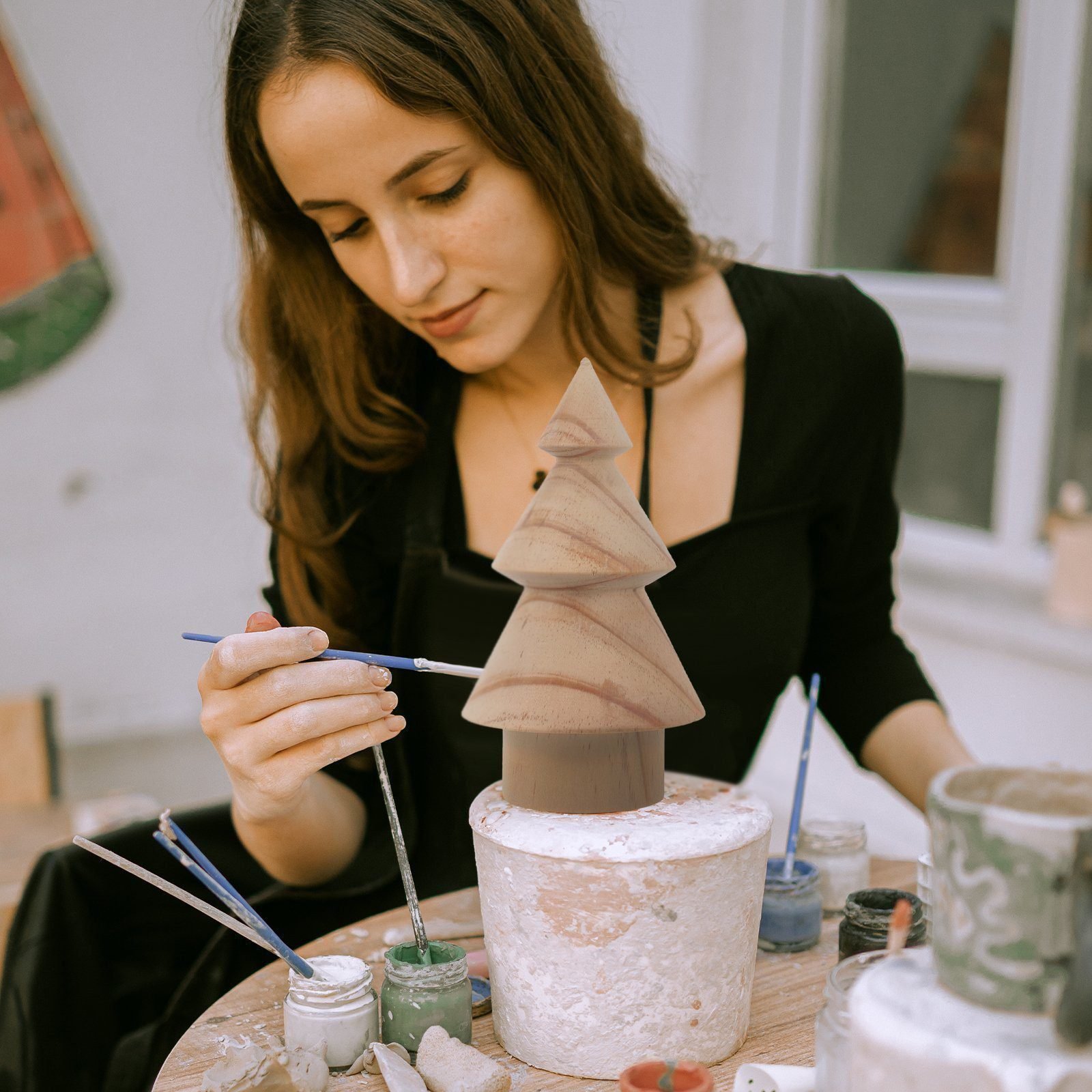 Handmade Wood Embryo Ornaments Decor