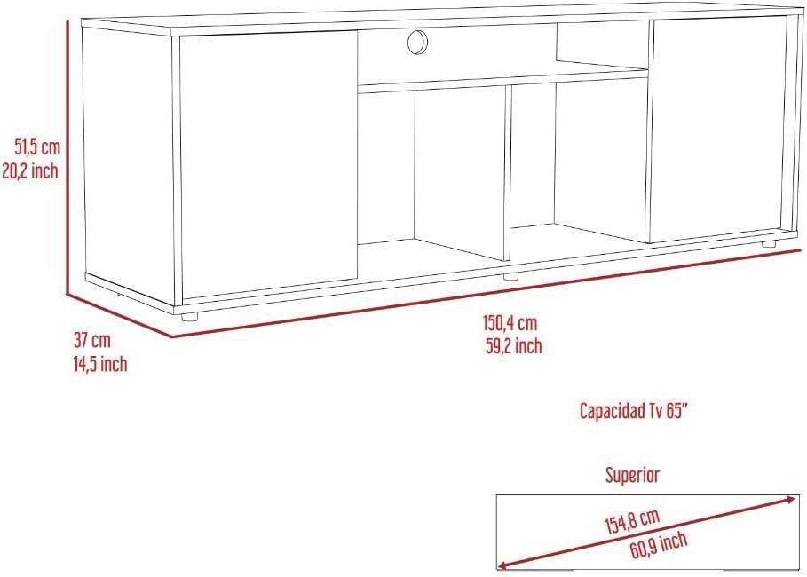 Stylish 2-Piece Living Room Set for Enhanced Decor, Coffee Table &amp; TV Stand, Small Spaces, Black