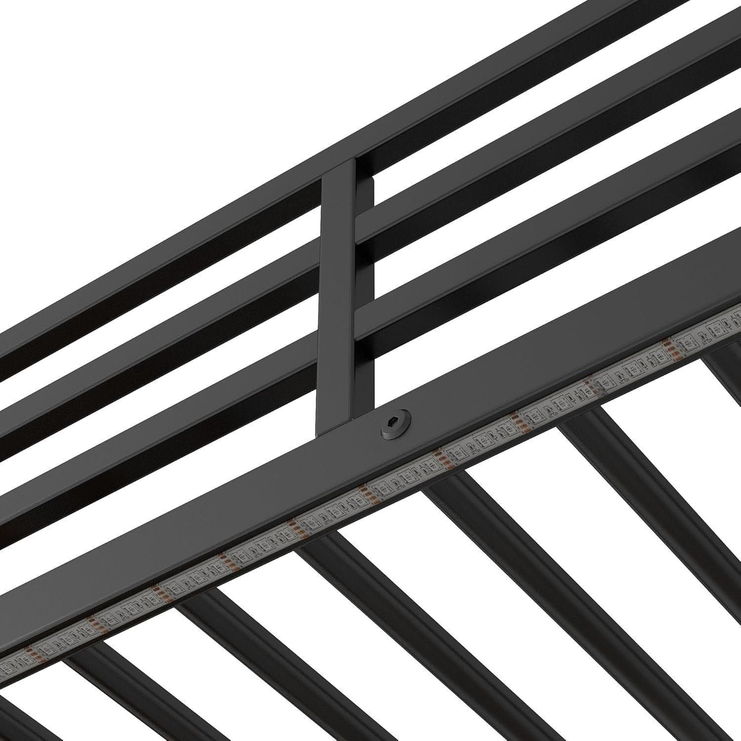 Metal Twin Size Loft Bed with Desk and Storage Drawers,LED Loft Bed Twin with USB Charging Station,Heavy Duty Loft Bed Frame