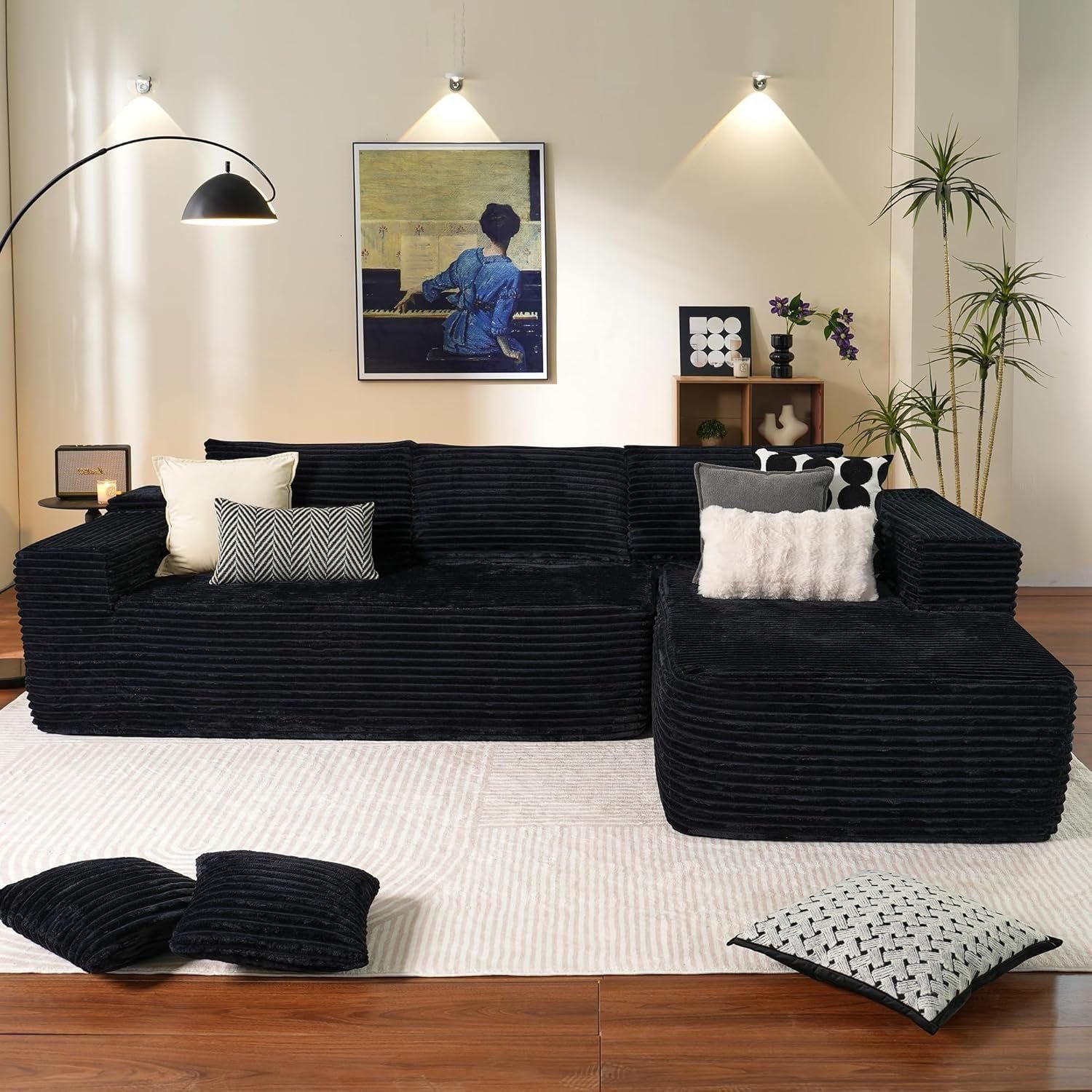 Cloud Sectional Couch with L-Shape Chaise,Modern Modular Sofa with Deep Seat