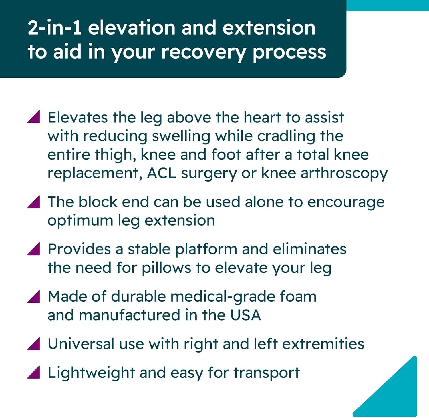 BoneFoam Knee Buddy Extender and Elevation Pillow
