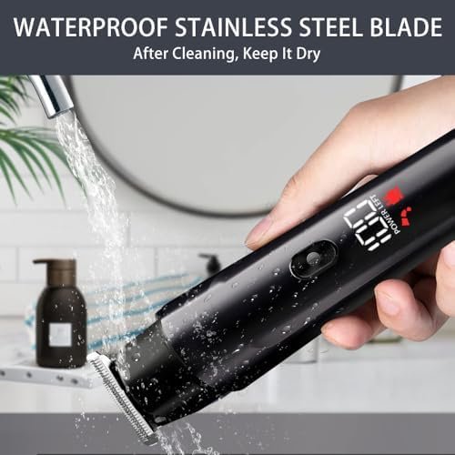 Beard Trimmer for Men - 5 in 1 Kit Electric Razor,Nose Hair Trimmer with LED Display,Cordless Mustache Body Face Grooming Kit,Waterproof Rechargeable Beard Shaver