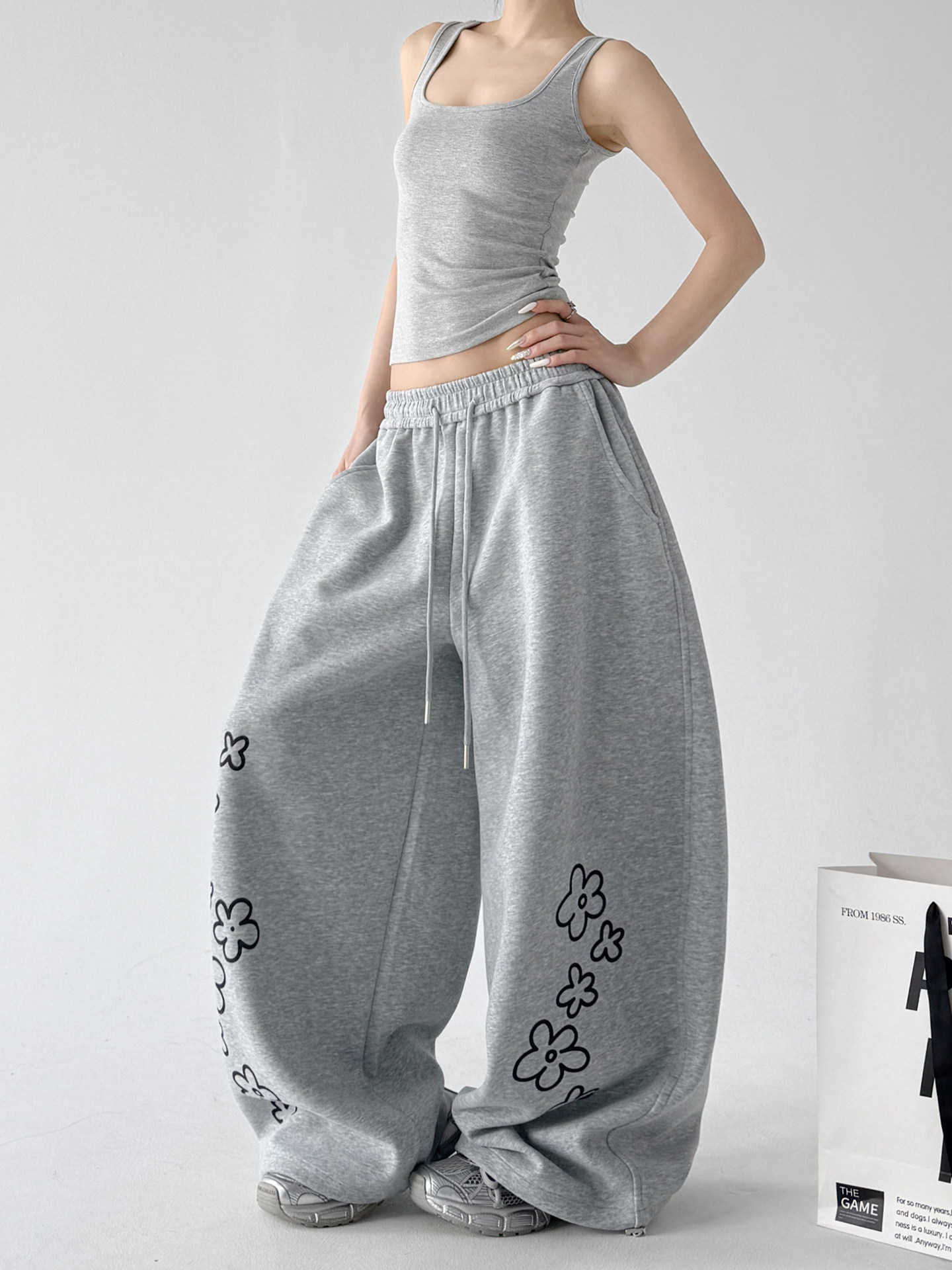 Hip Hop Graphic Loose High Waist Wide Leg Sweatpants