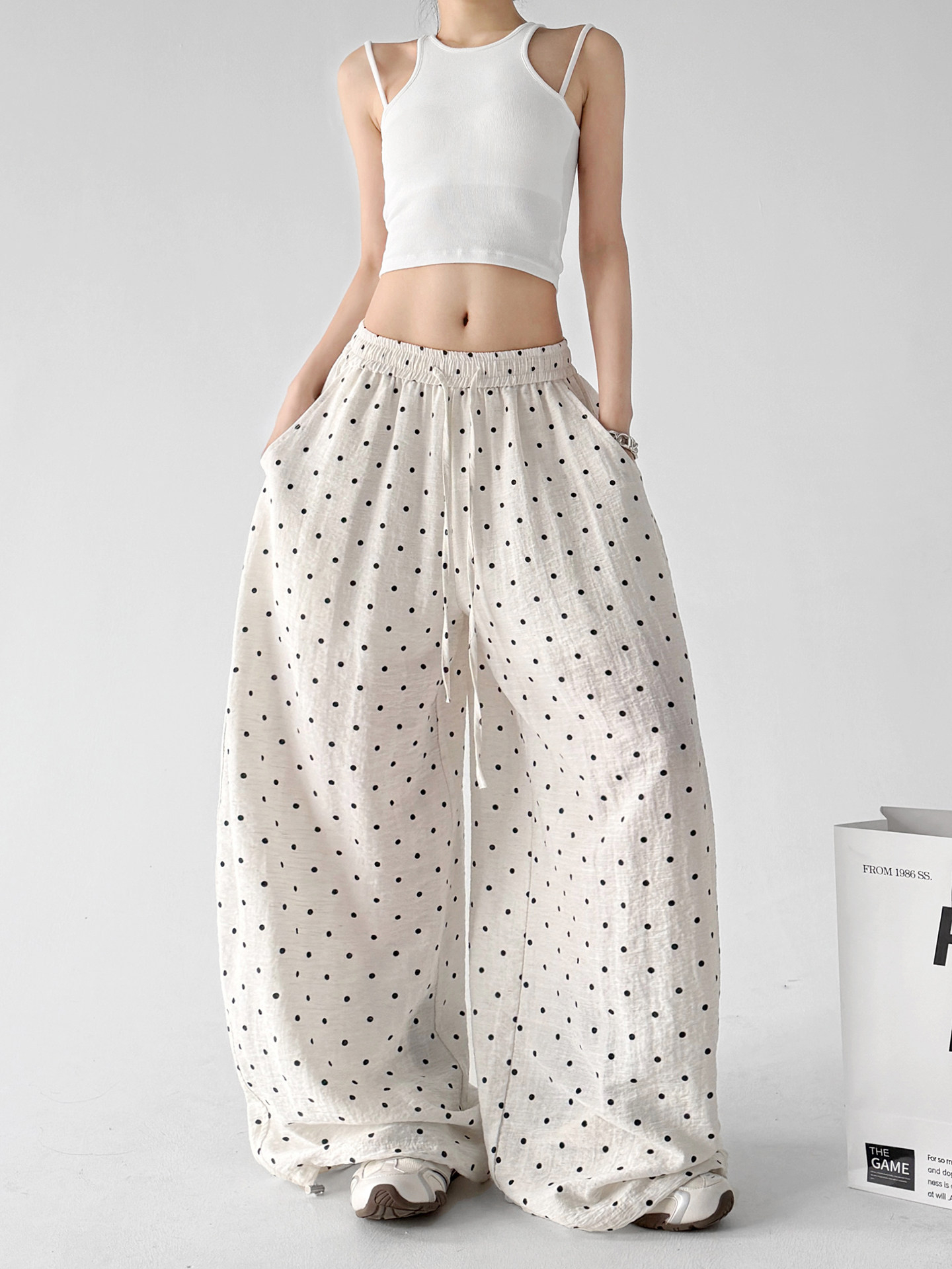 Summer White Loose Wide Leg Pants