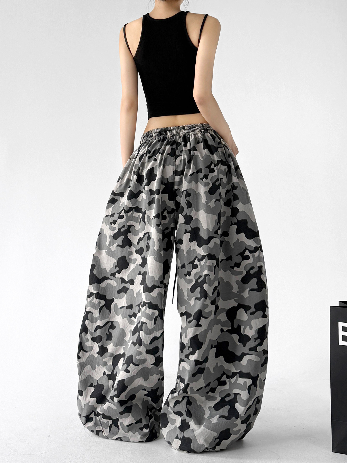 Trendy Camouflage Casual Loose Street Wide Leg Pants