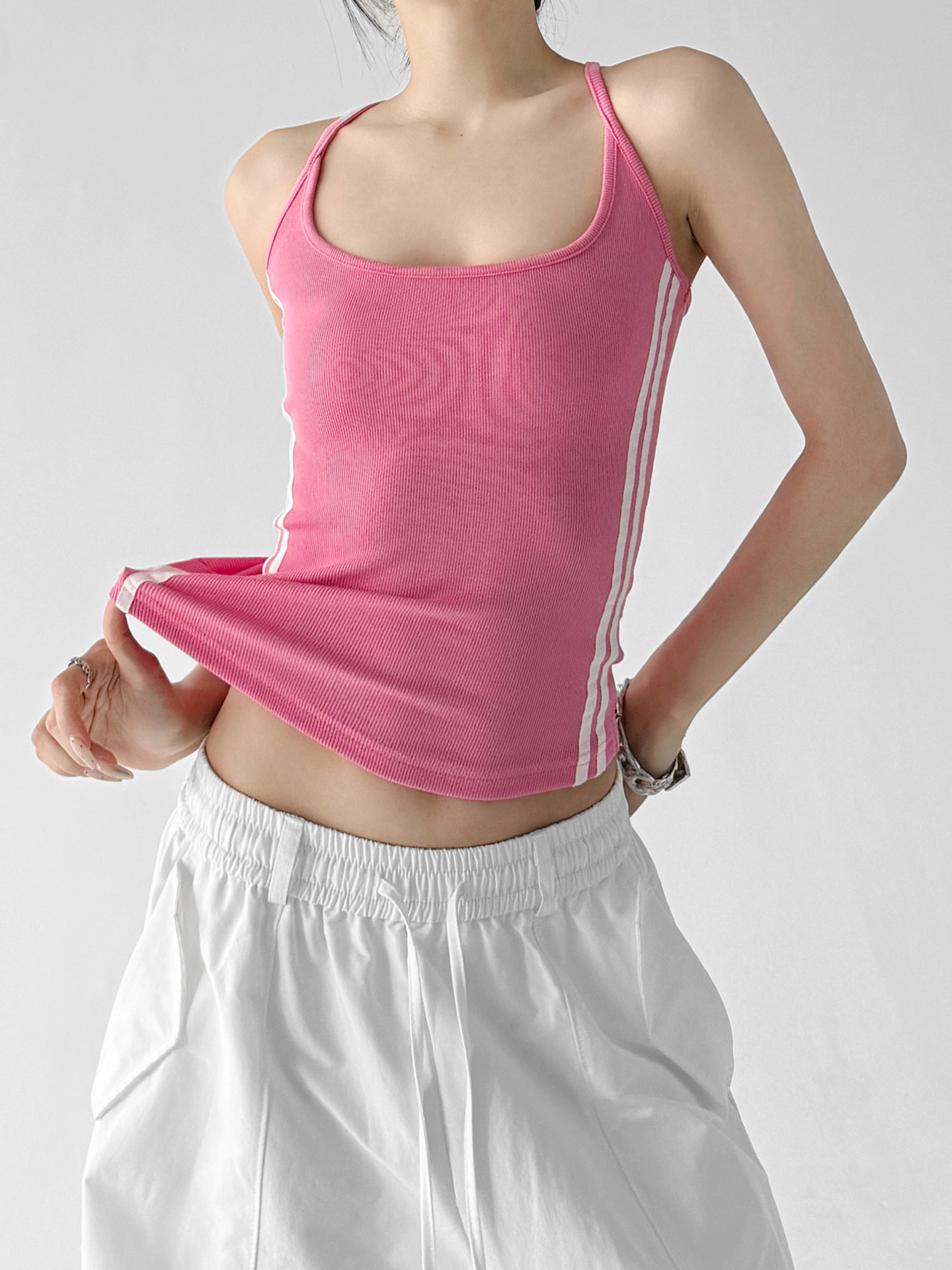 American Color Block Slim Fit Sleeveless Camisole Top