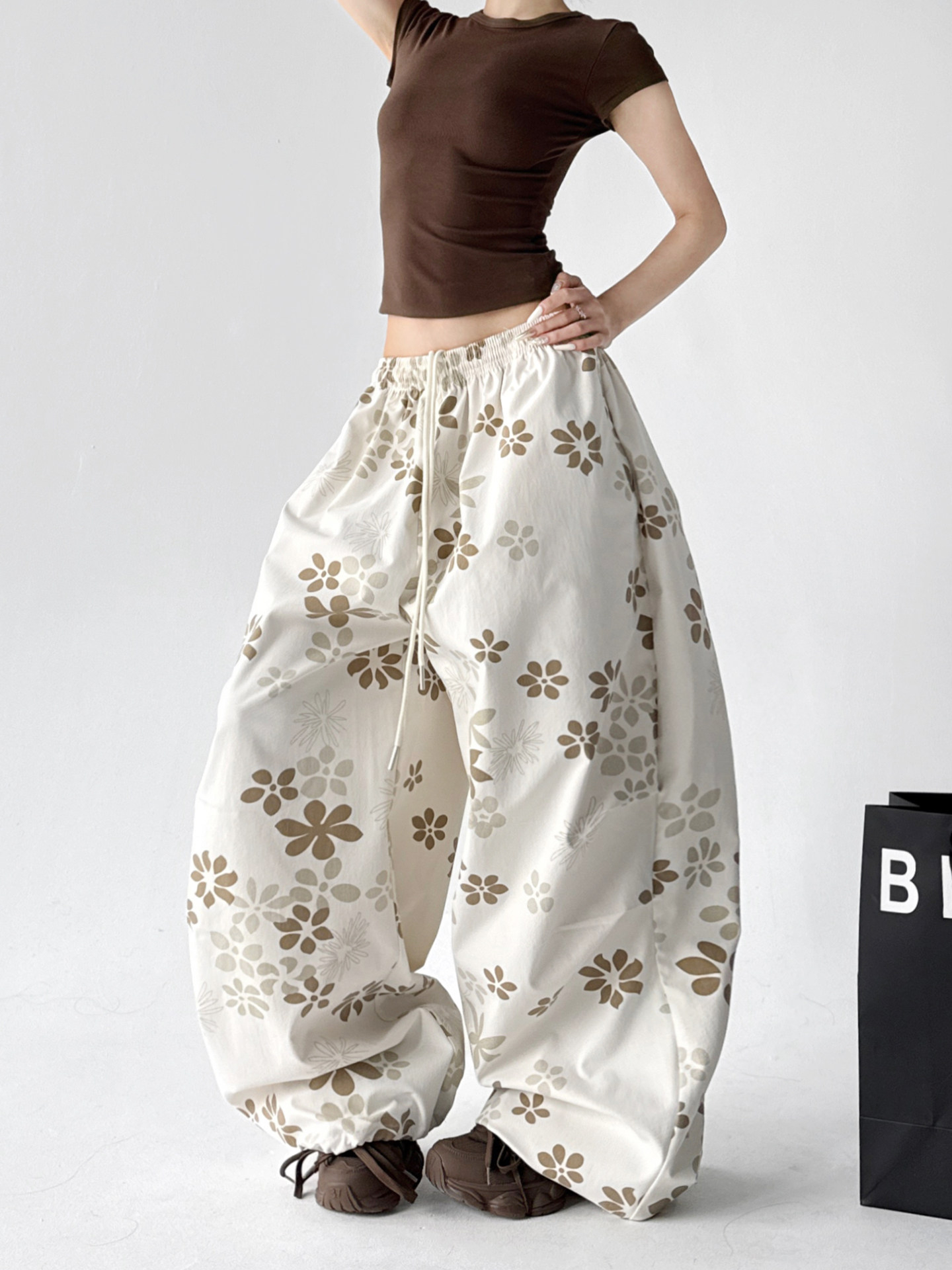 Fashion Printed Loose Slim Casual Wide Leg Pants