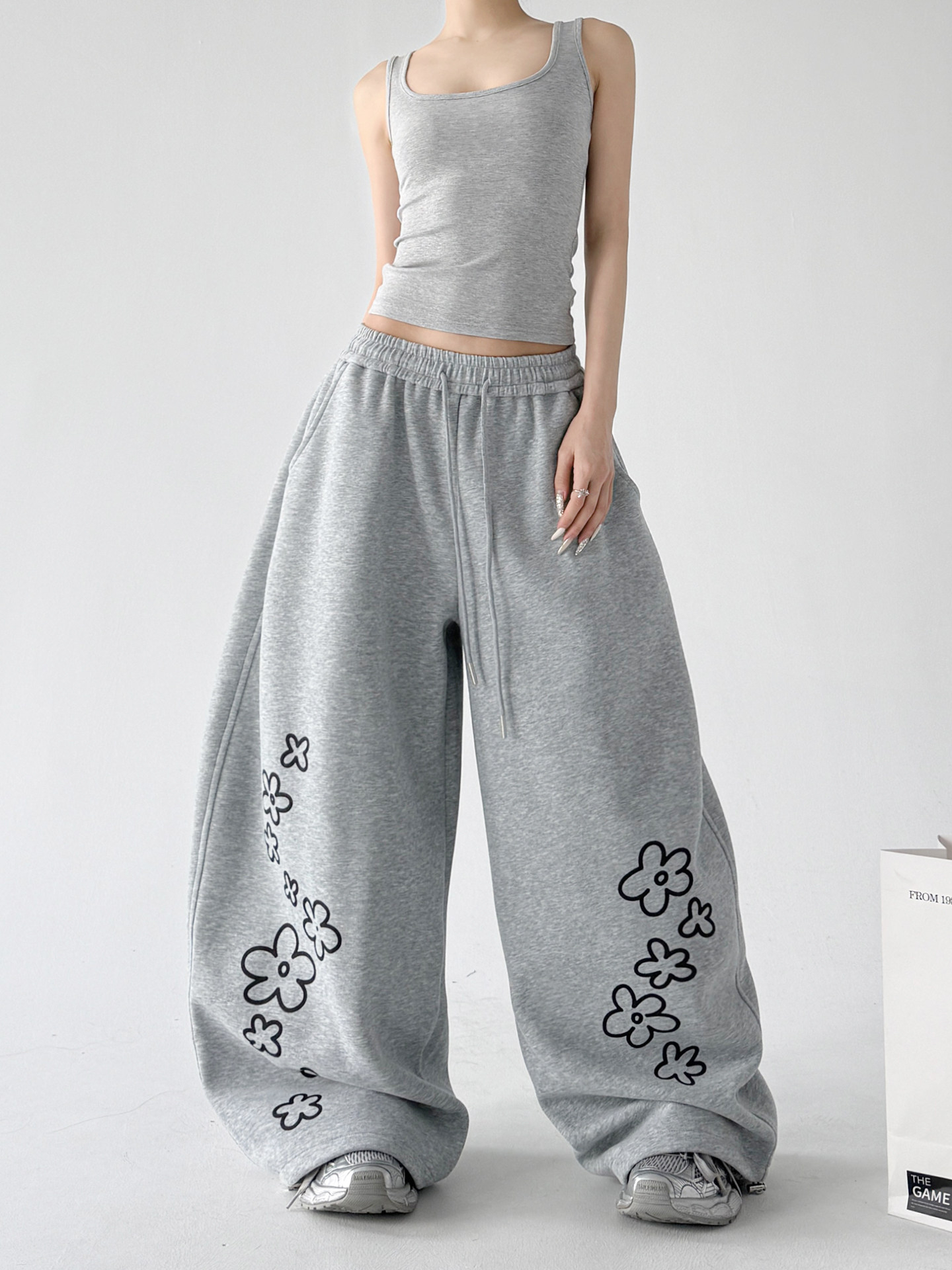 Hip Hop Graphic Loose High Waist Wide Leg Sweatpants