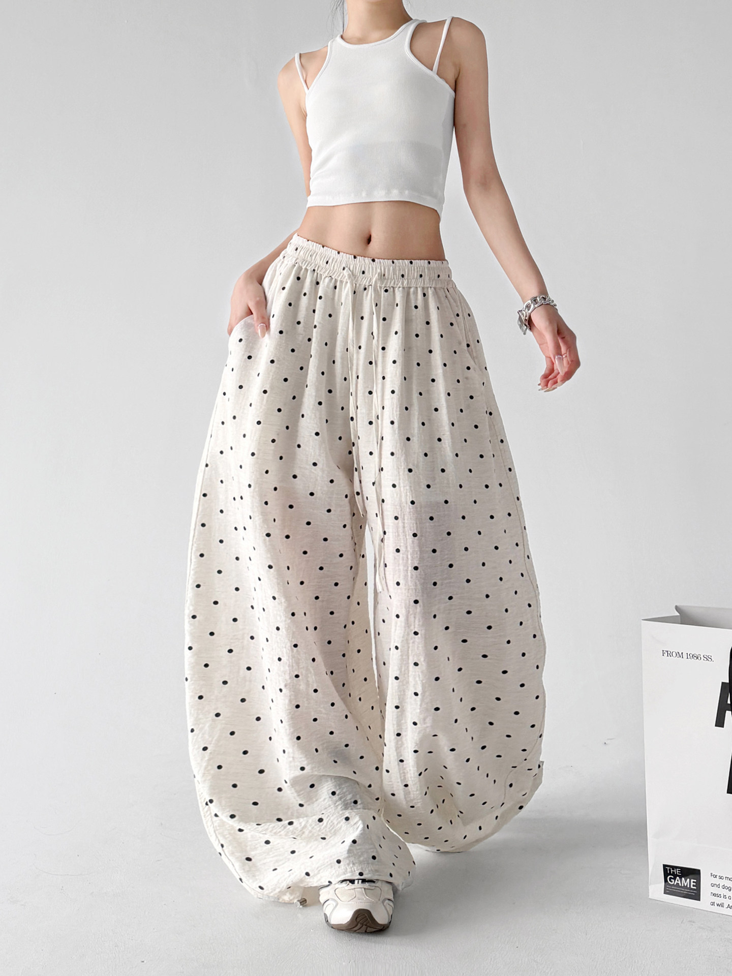 Summer White Loose Wide Leg Pants