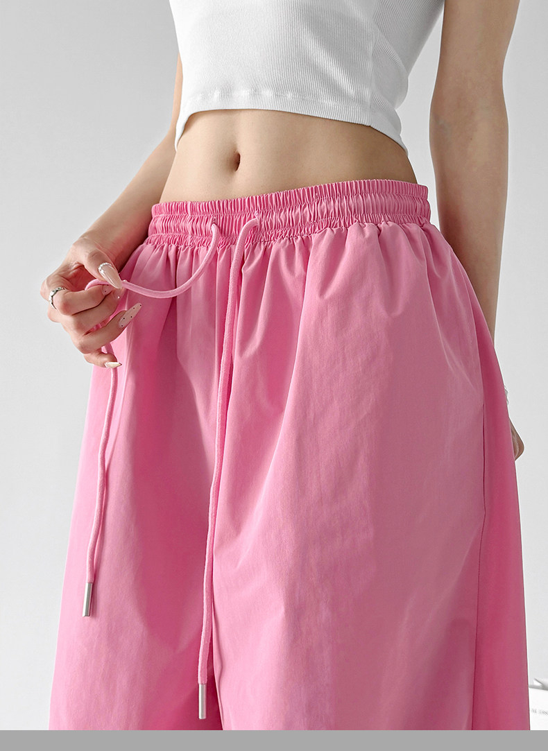 Pink Lazy Loose Lengthy Wide Leg Casual Pants