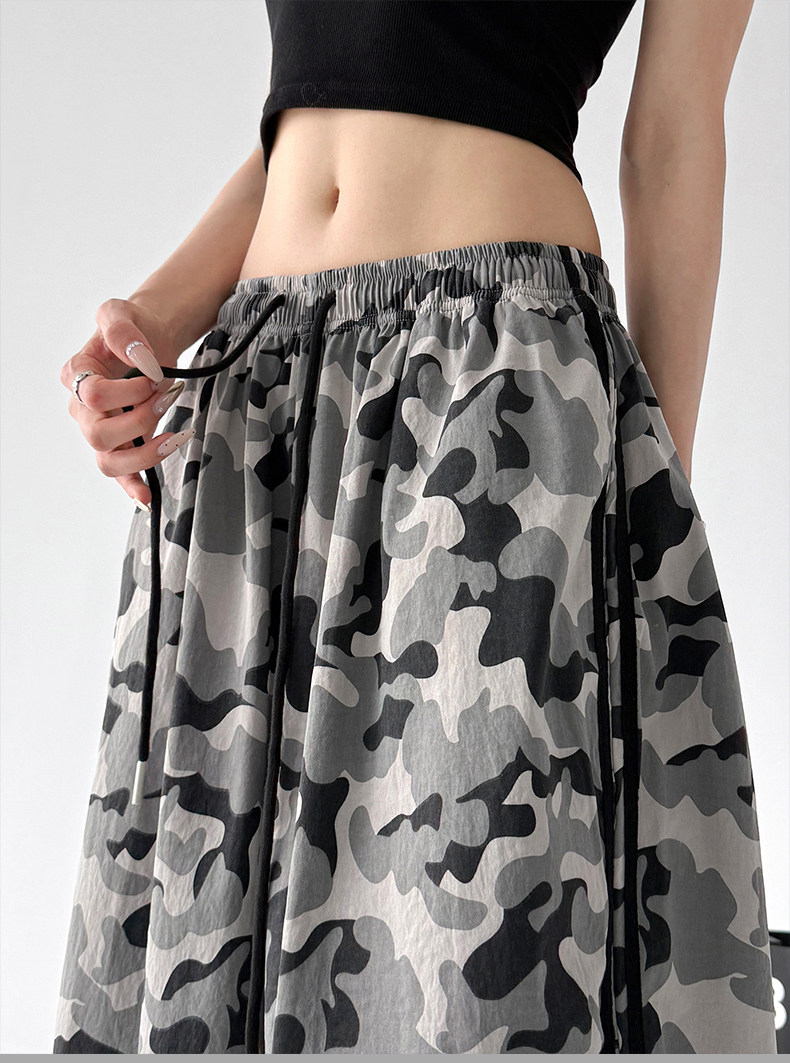 Trendy Camouflage Casual Loose Street Wide Leg Pants