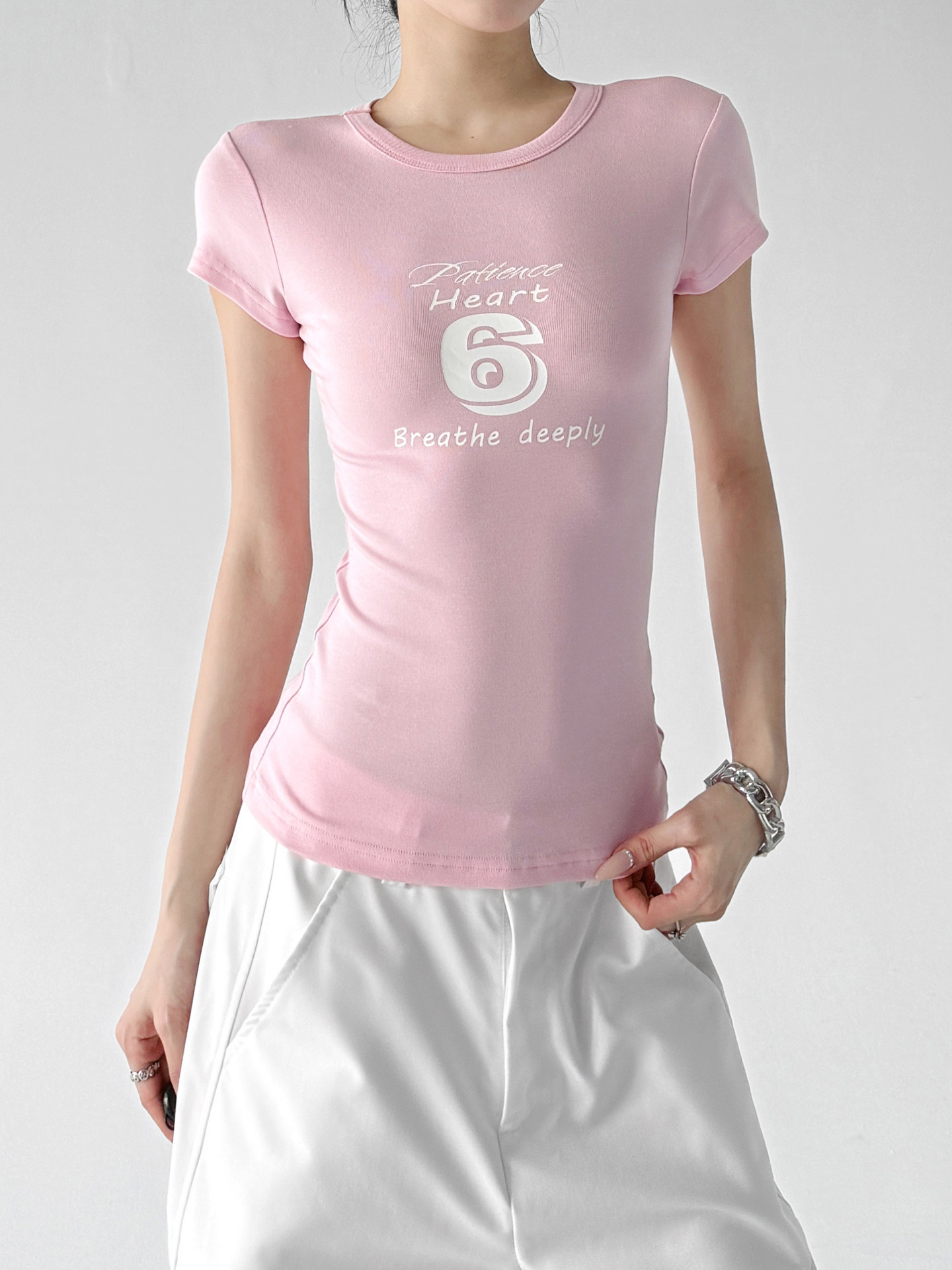 Vintage American Pink Graphic Slim Fit Y2K Crop Tee