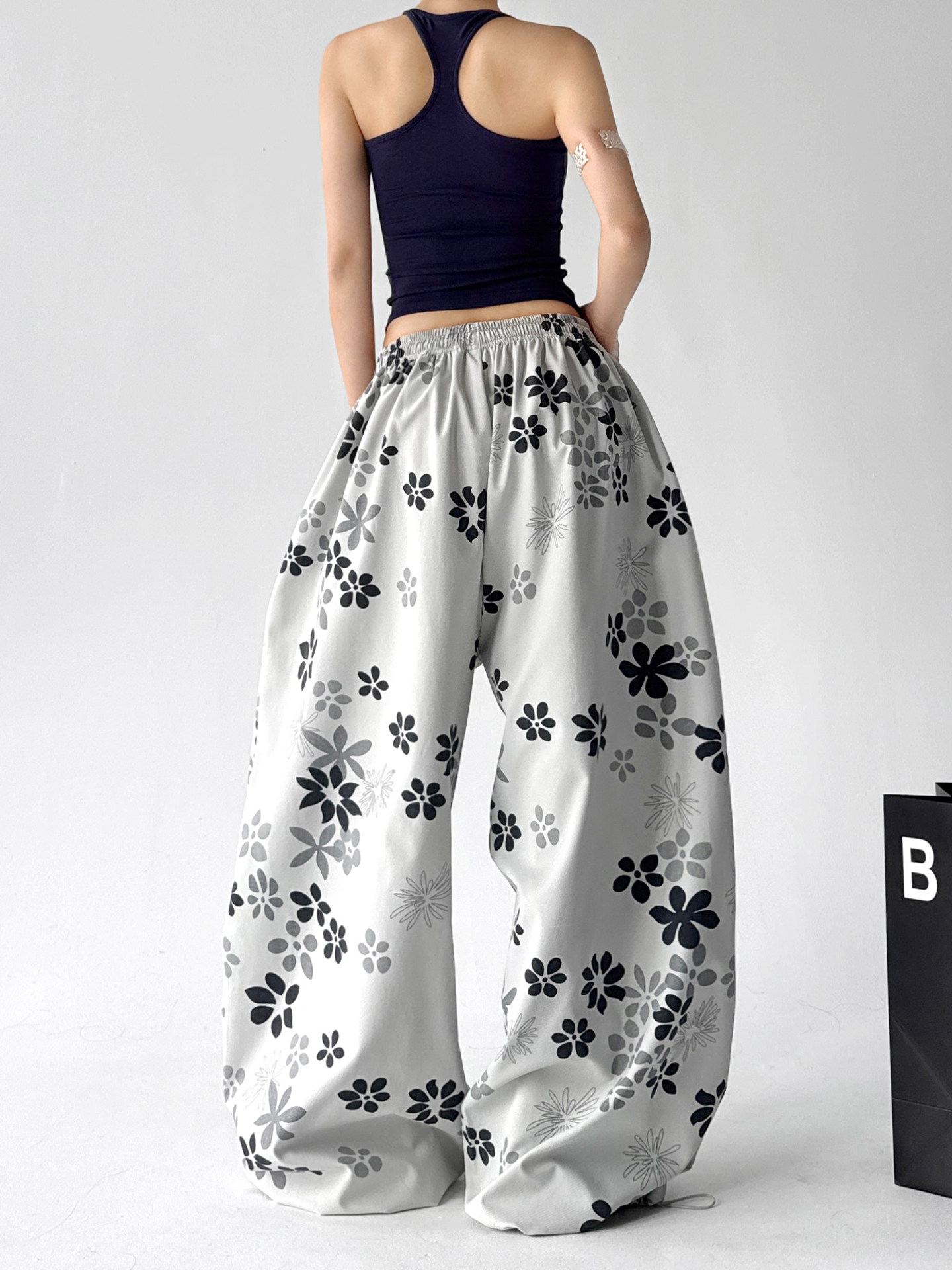 Fashion Printed Loose Slim Casual Wide Leg Pants