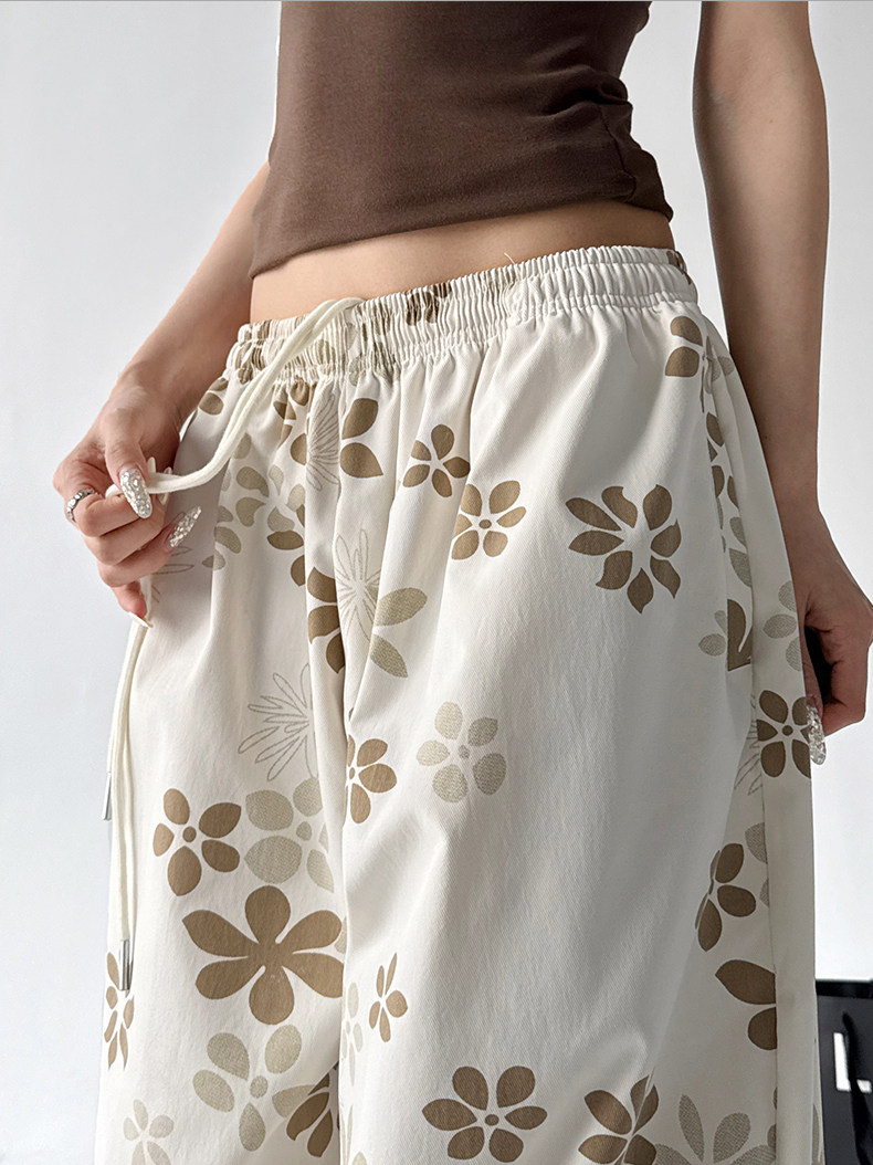 Fashion Printed Loose Slim Casual Wide Leg Pants