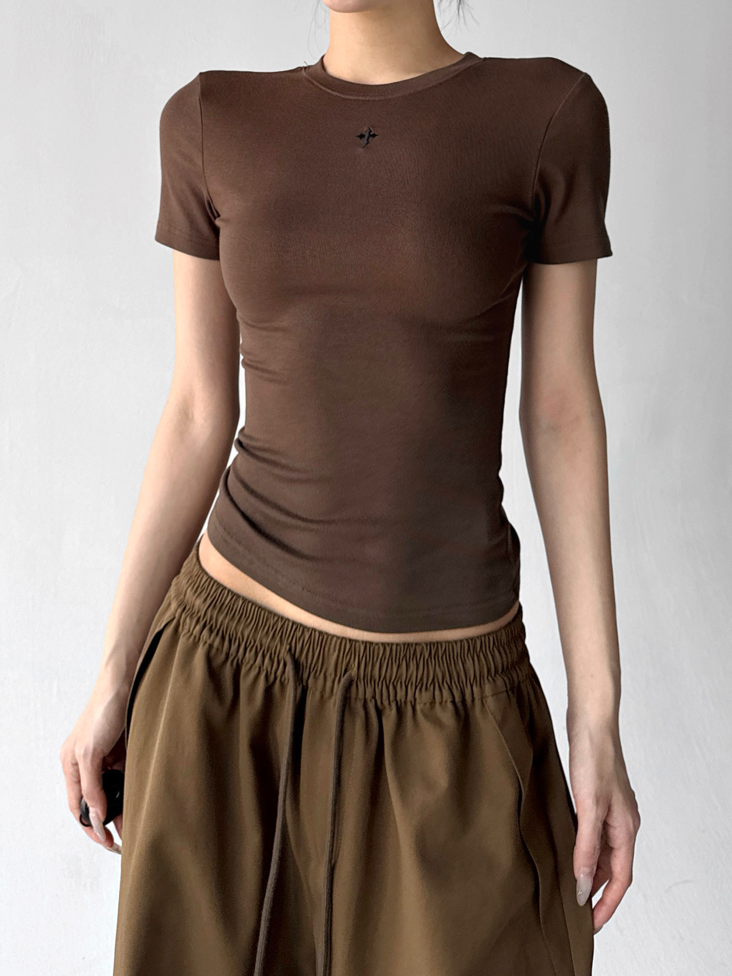 Slim Fit Basic Crew Neck Spicy Casual Short Sleeve Tee