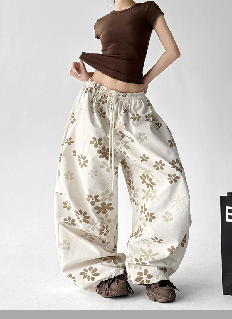 Fashion Printed Loose Slim Casual Wide Leg Pants
