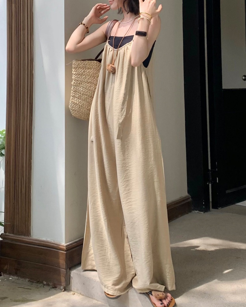 Vintage Cupro Fabric Cami Wide Leg Jumpsuit
