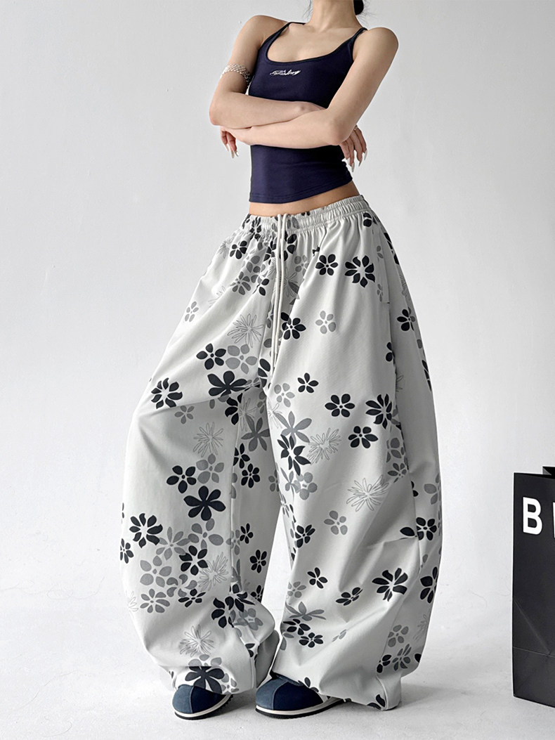 Fashion Printed Loose Slim Casual Wide Leg Pants