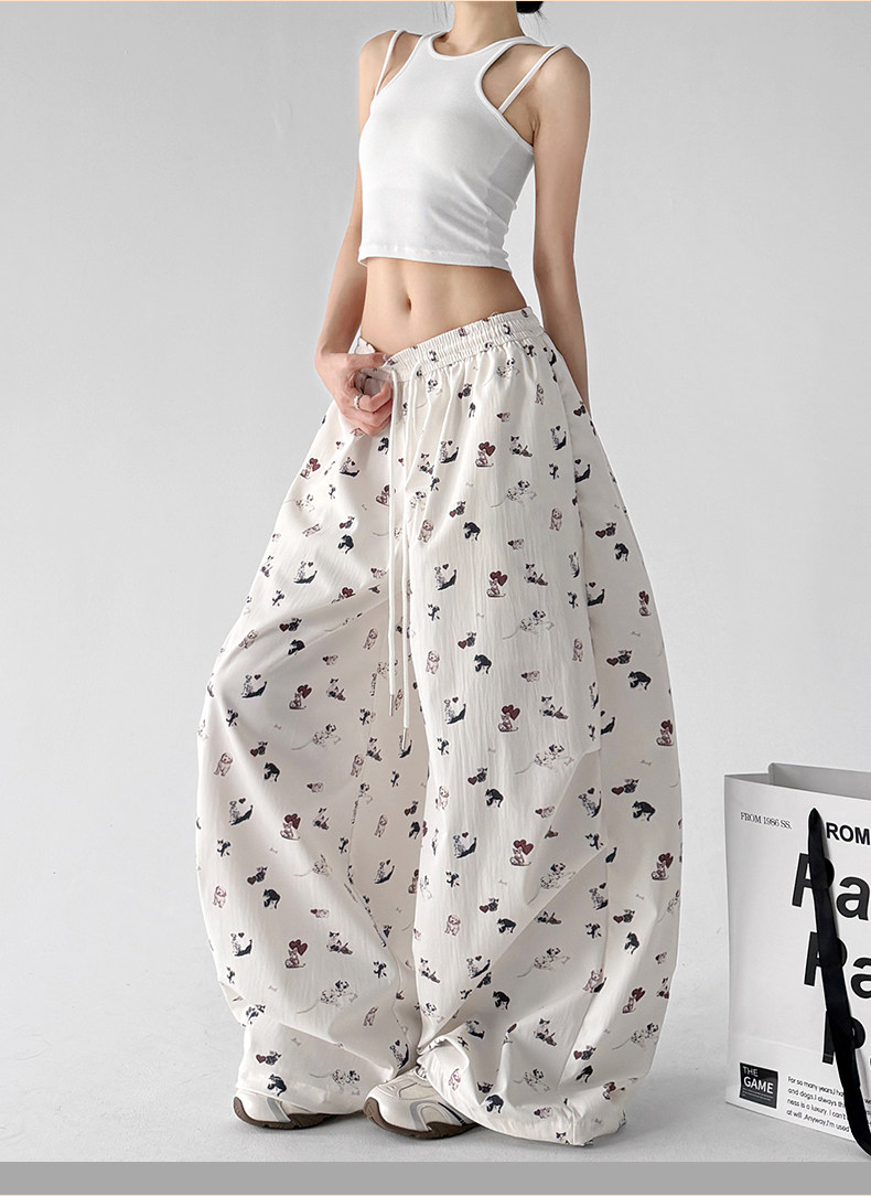 College Style Wide Leg Casual Pants