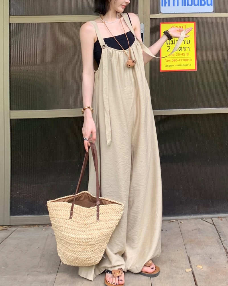 Vintage Cupro Fabric Cami Wide Leg Jumpsuit