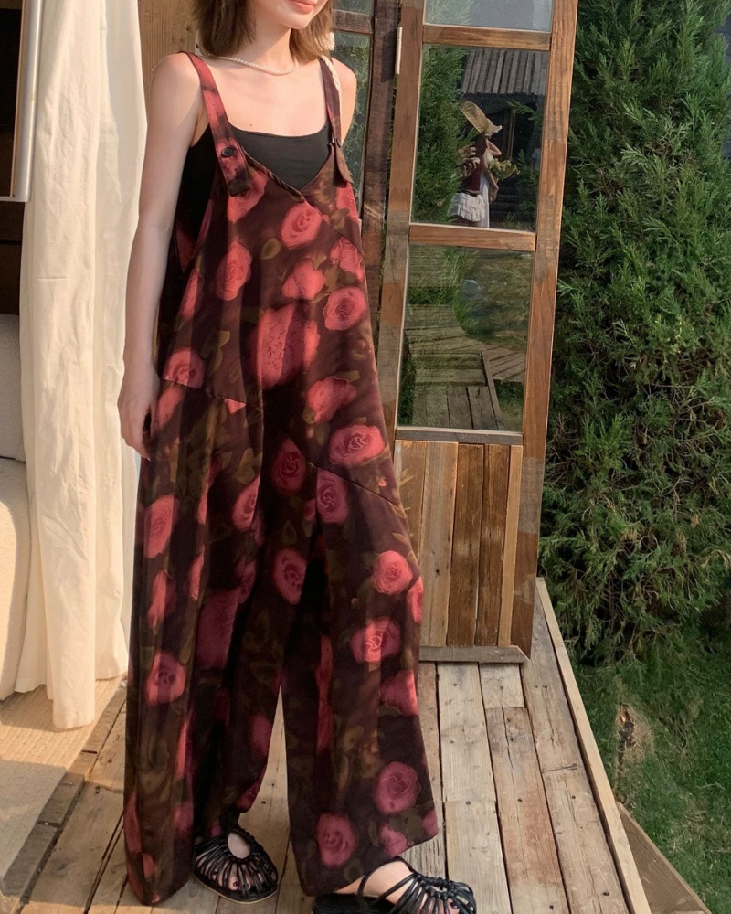 Camellia & Rose Printed Cami Wide Leg Jumpsuit