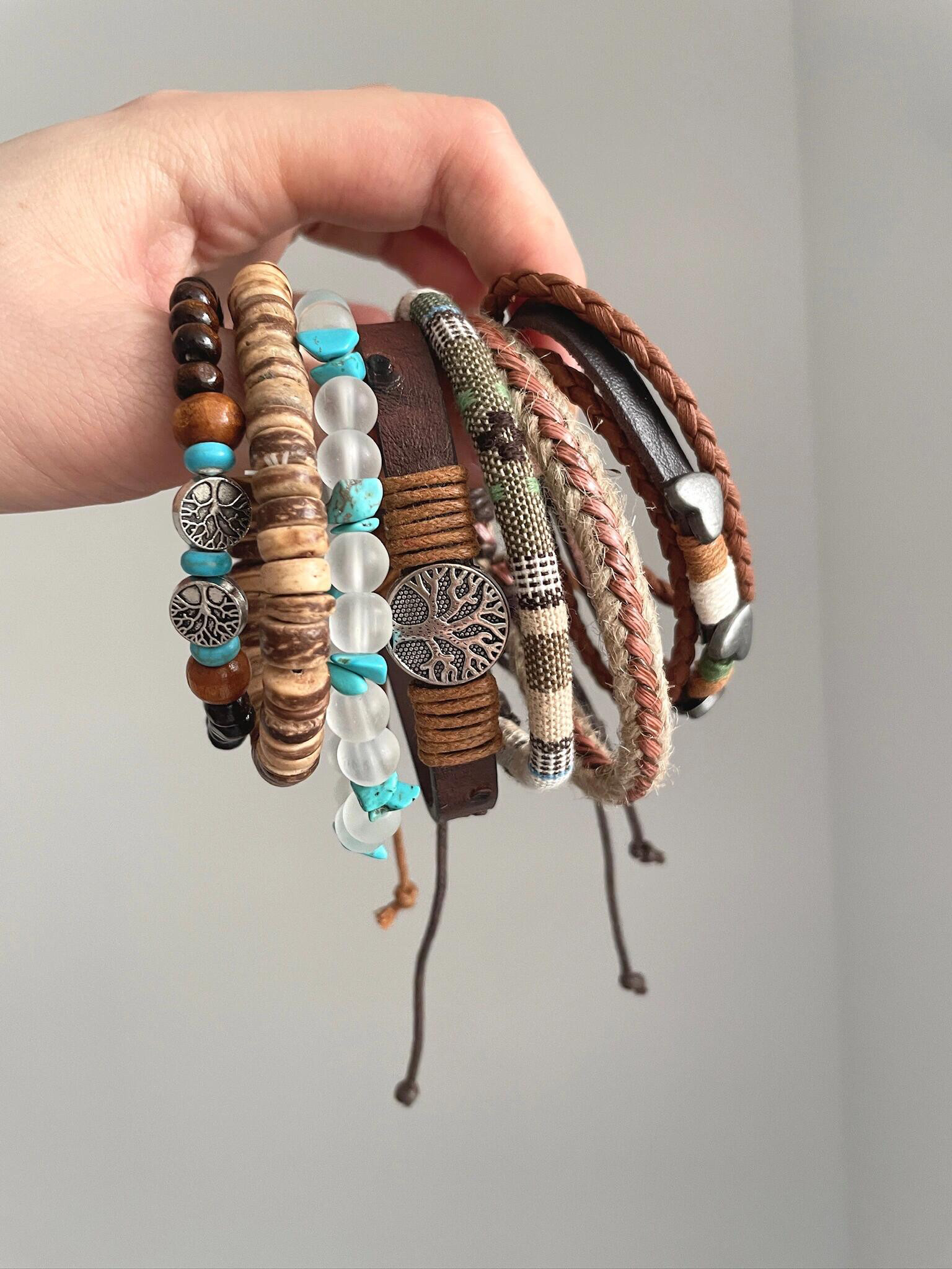 Vintage Bohemian Coconut Shell Tree Of Life Bracelet Collection