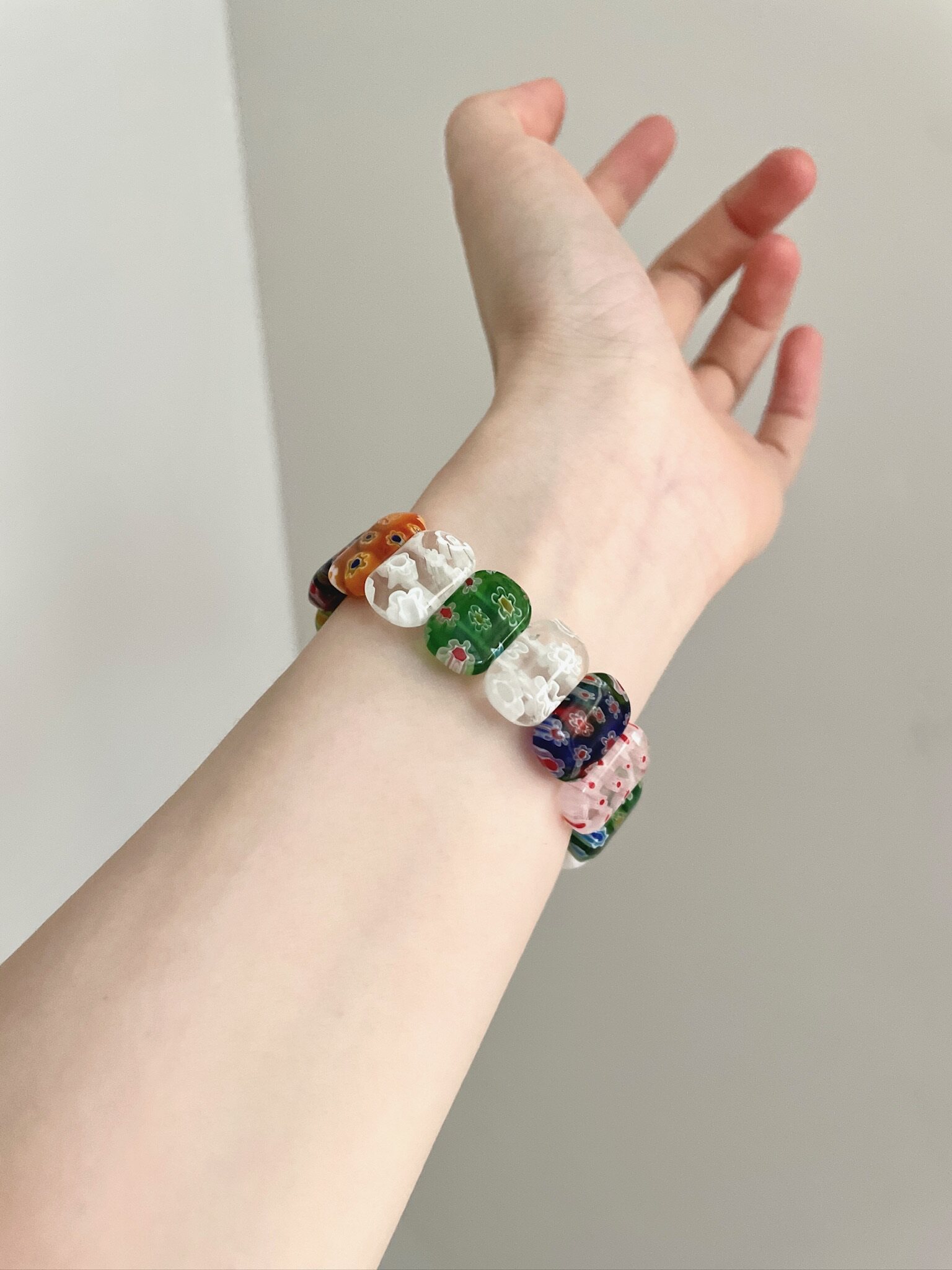 Vintage Dopamine Pearl Flower Bracelet