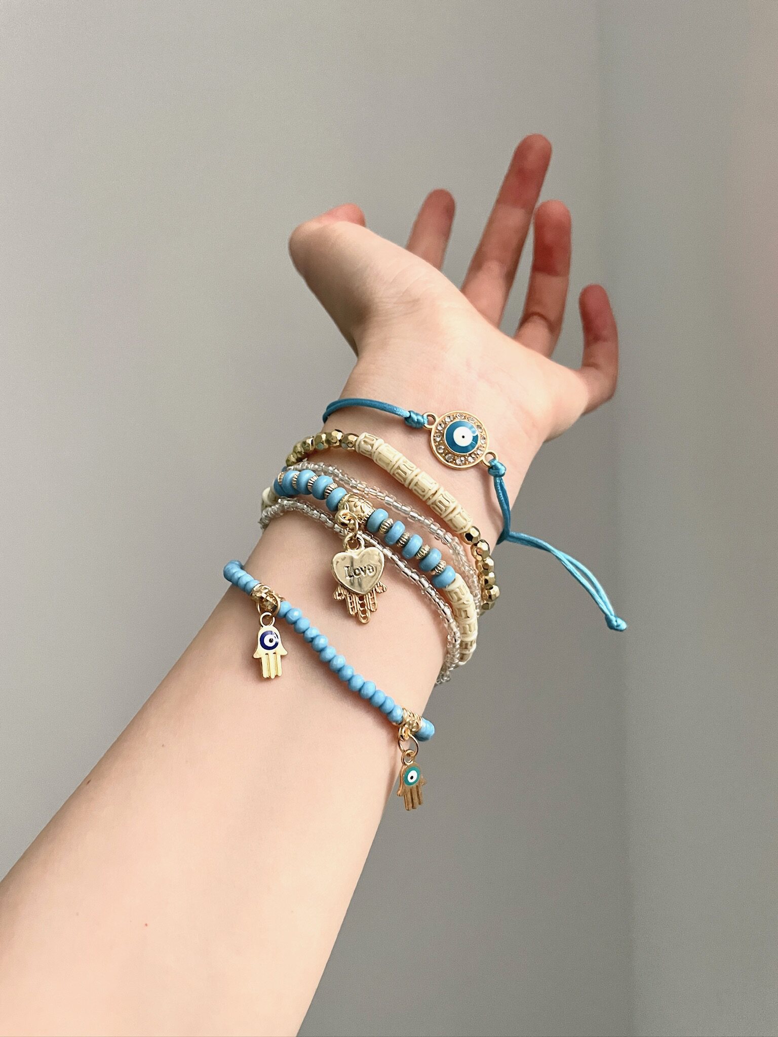 Vintage Lake Blue Devil's Eye Bracelet Collection