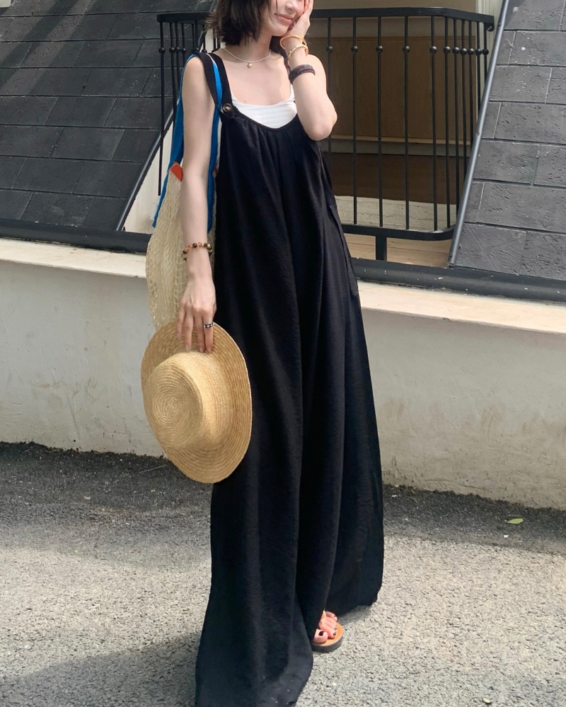 Vintage Cupro Fabric Cami Wide Leg Jumpsuit
