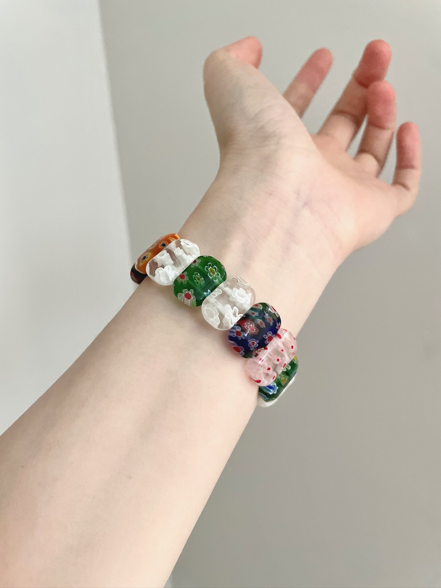 Vintage Dopamine Pearl Flower Bracelet