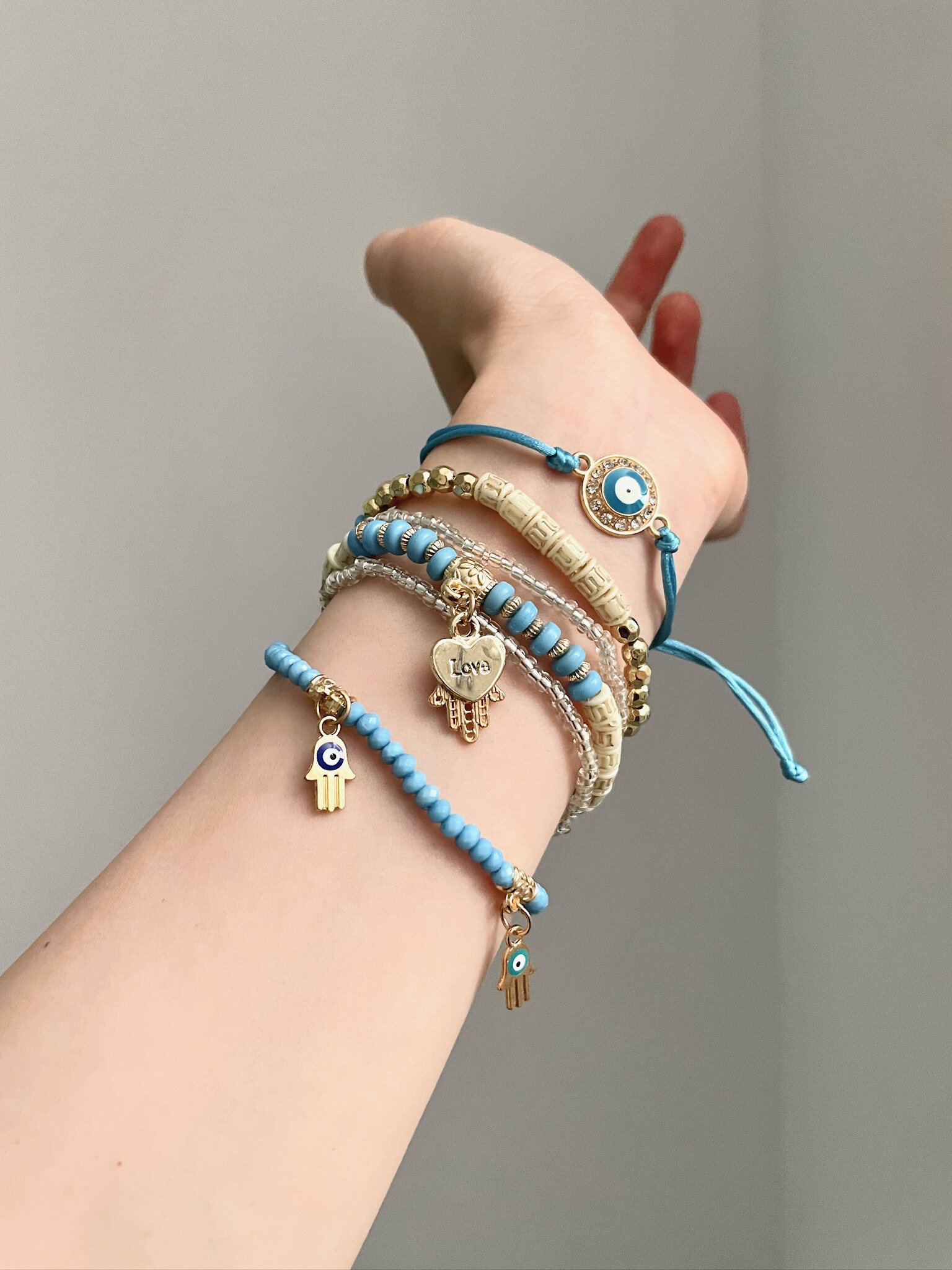 Vintage Lake Blue Devil's Eye Bracelet Collection