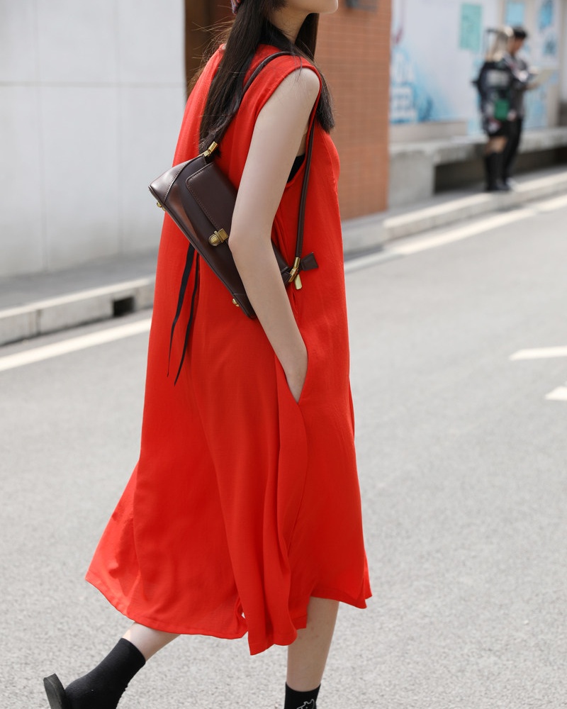 Retro Refreshing Loose Seven-point Wide-leg Jumpsuit