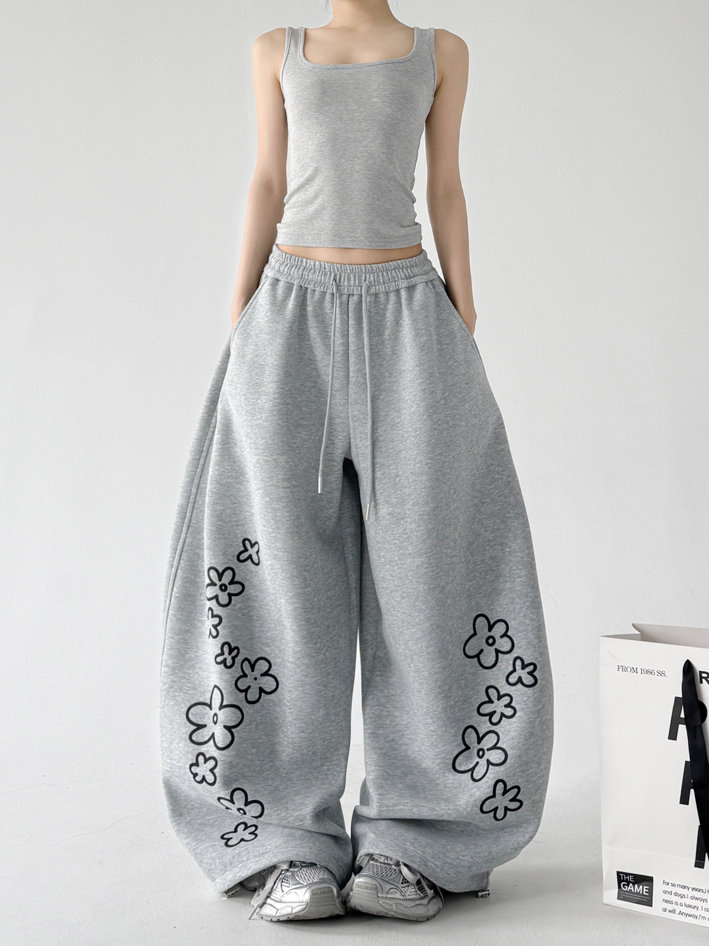Hip Hop Graphic Loose High Waist Wide Leg Sweatpants