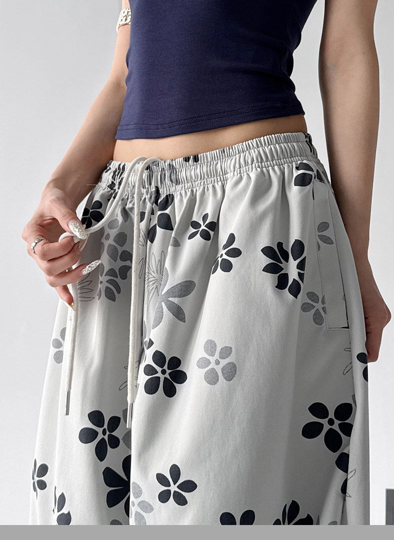 Fashion Printed Loose Slim Casual Wide Leg Pants