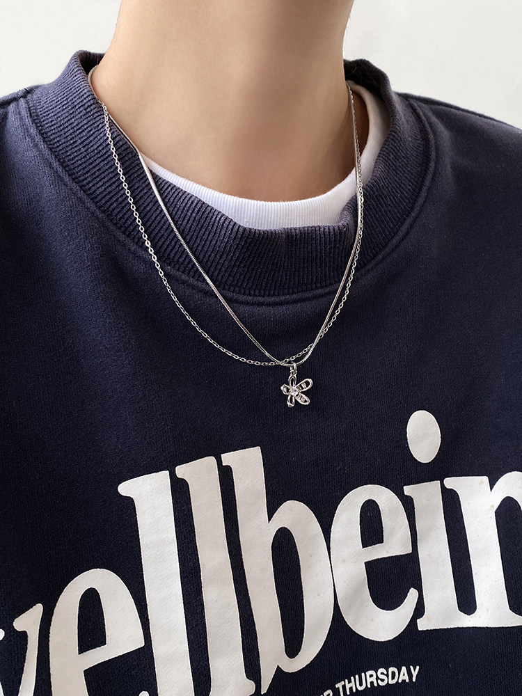 Color-retaining Double-layer Stackable Flower Clavicle Necklace