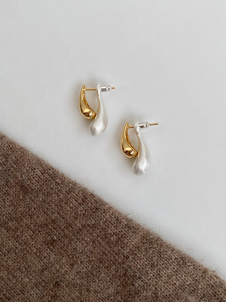 Two-tone Water Drop Design Versatile Earrings