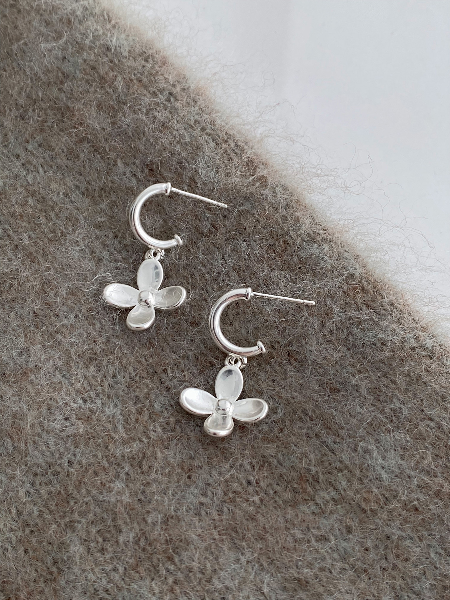 Original Flower Silver Earrings