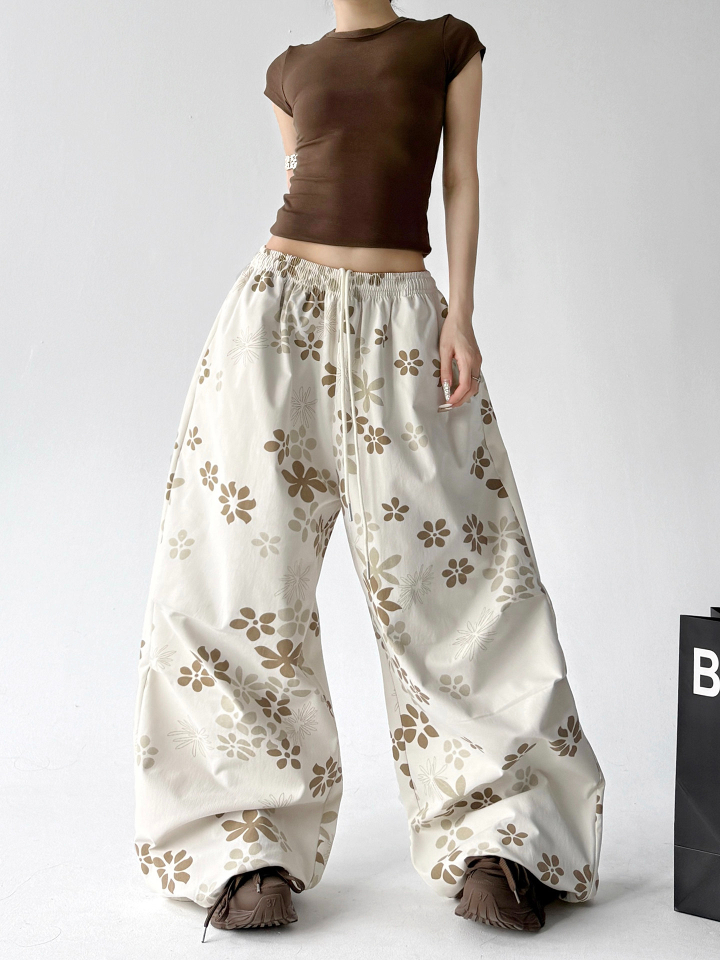 Fashion Printed Loose Slim Casual Wide Leg Pants