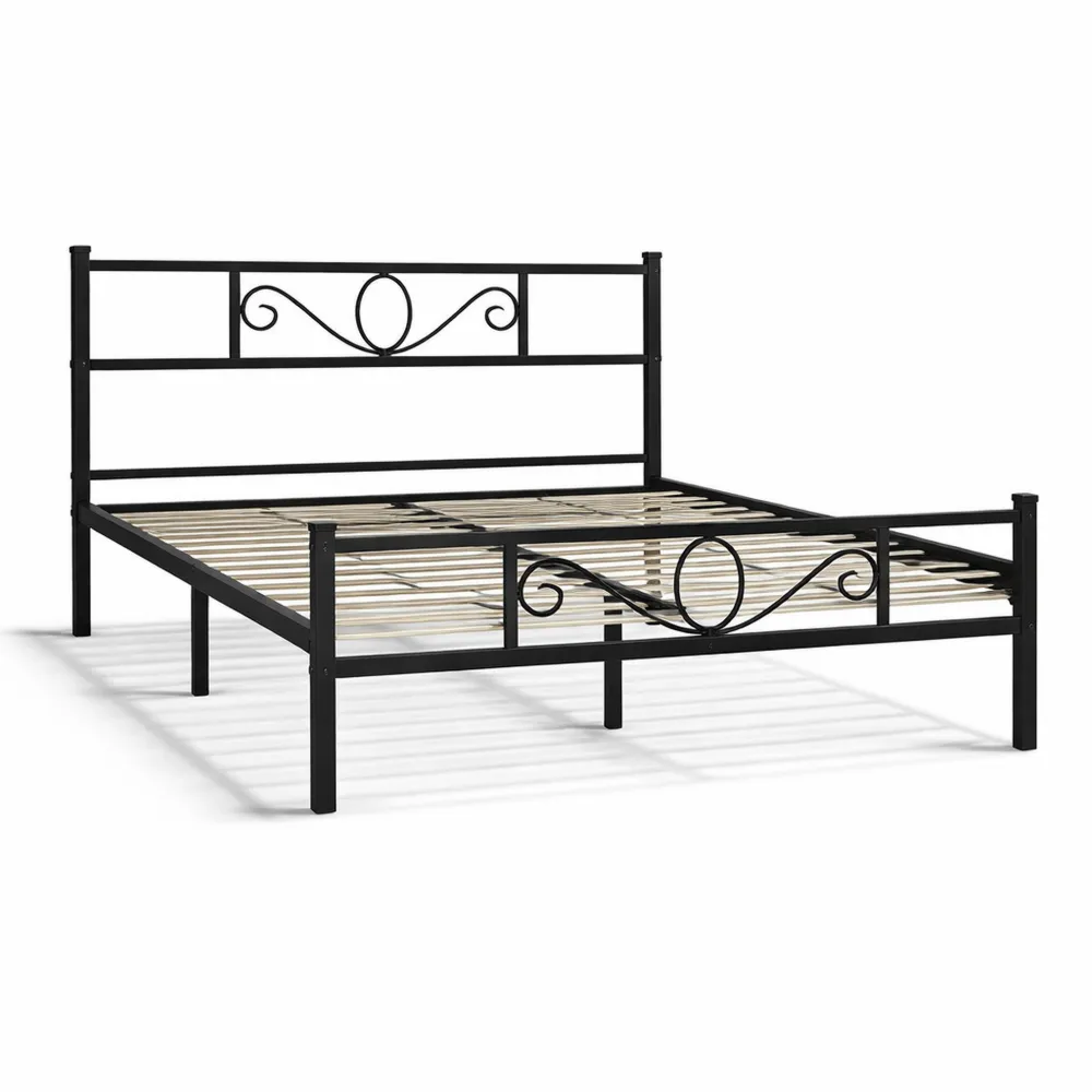 Struttura letto matrimoniale in metallo con testiera rustica moderna 160 x 200 cm