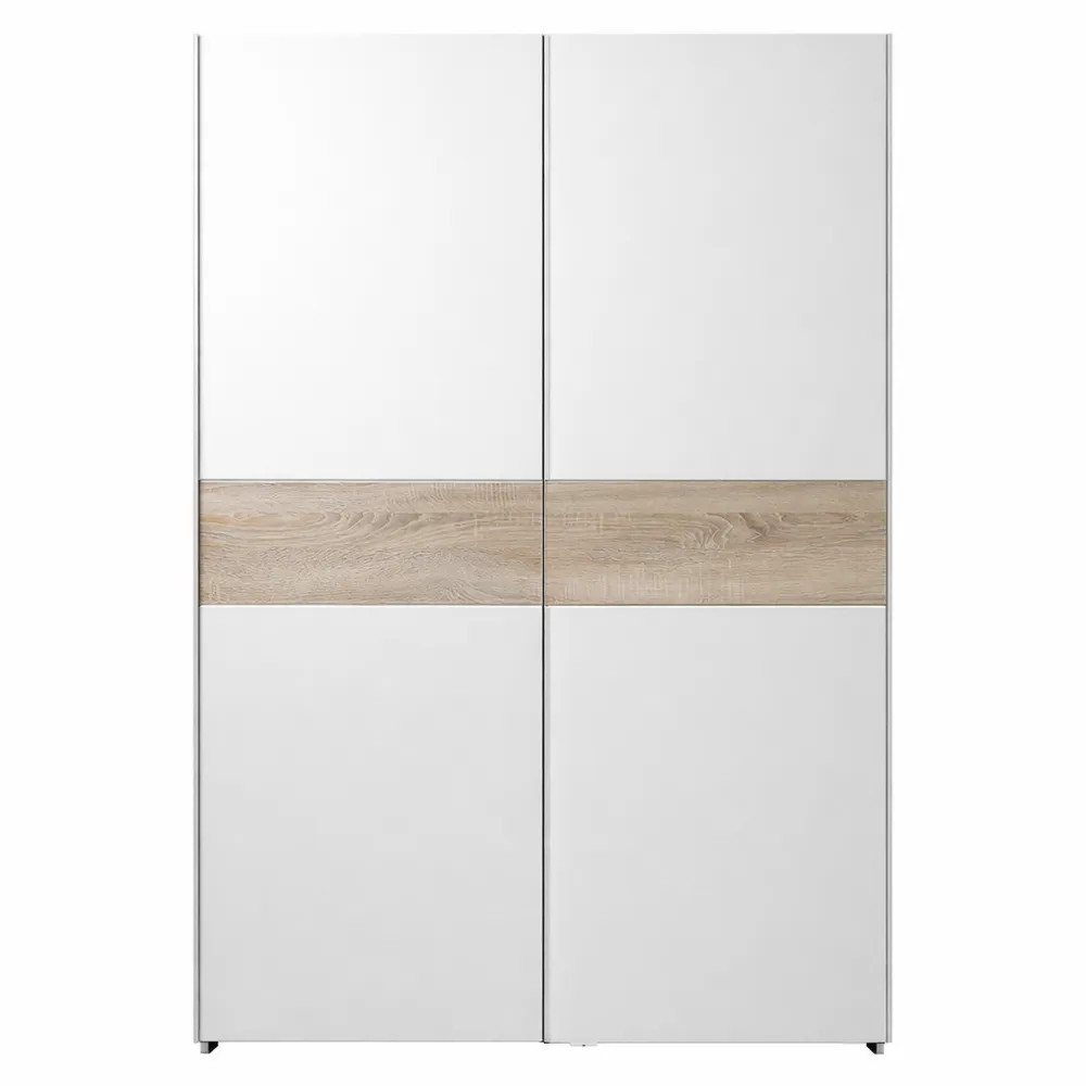 Armadio ad ante scorrevoli in legno laminato, 2 colori disponibili, 125x195x62 cm